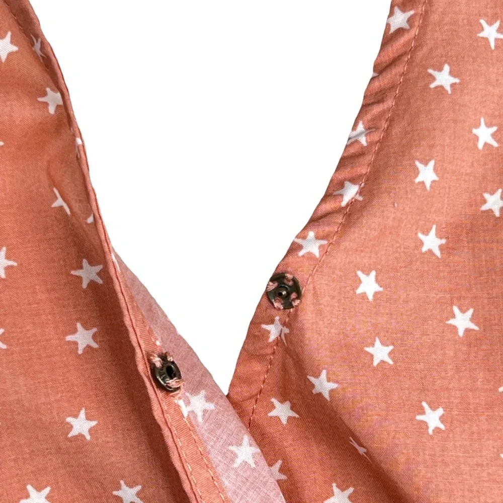 Madewell Wrap Blouse With Star Print & 3/4 Sleeves NWT SIZE XXS But Over…